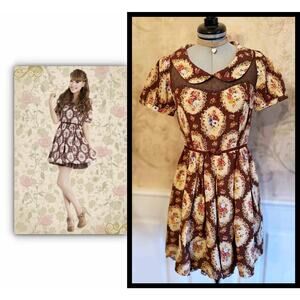 Liz Lisa Floral Puff Sleeve Dress J Fashion Gyaru Himekaji Antique Rose Japan